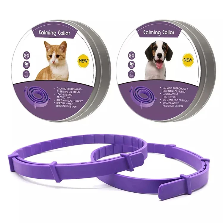 

2019 New Safe Pet Calming Collar Anti Anxiety Lavender Oil Reduce Relief Calm Collar for Cat Dog