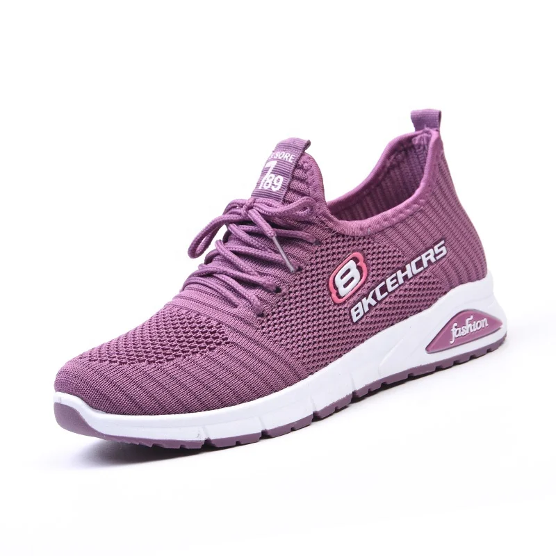 

007 Non Slip Athletic Tennis soft lightweight durable walking casual floor shoes Knit upper Breathable mesh upper sports shoes, Purple/pink/black/gray