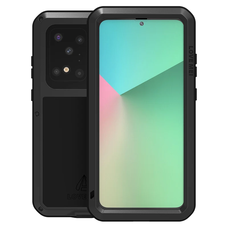 

LoveMei Heavy Duty Metal Aluminum Gorilla Glass Case For Samsung Galaxy S20 Ultra S10 Note 10 A90 A50