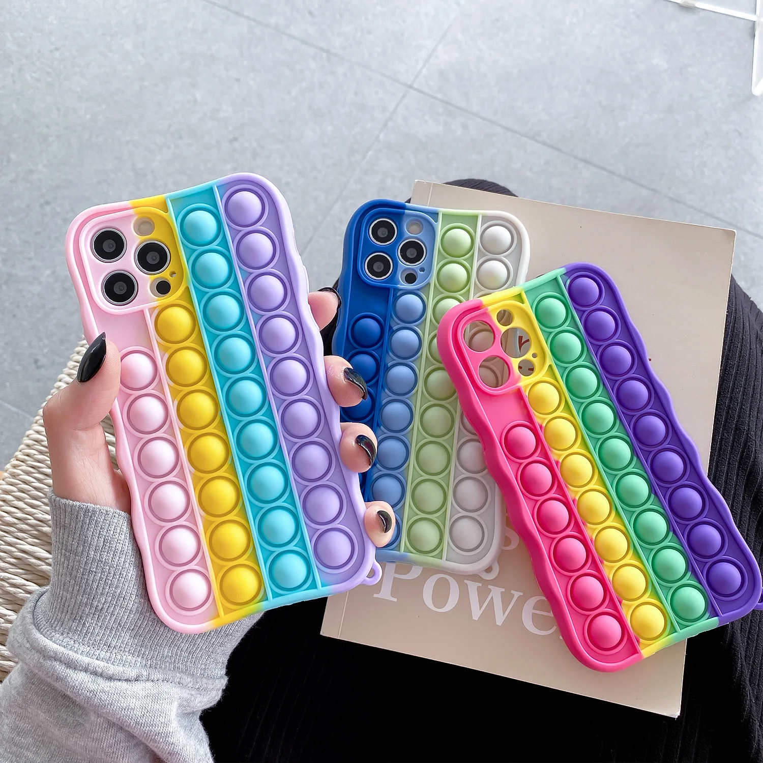 

2021 Newest Fidget Sensory Toy For Popit Phone Case iPhone 1112 Pro Max X XS XR 6 7 8Plus 6S