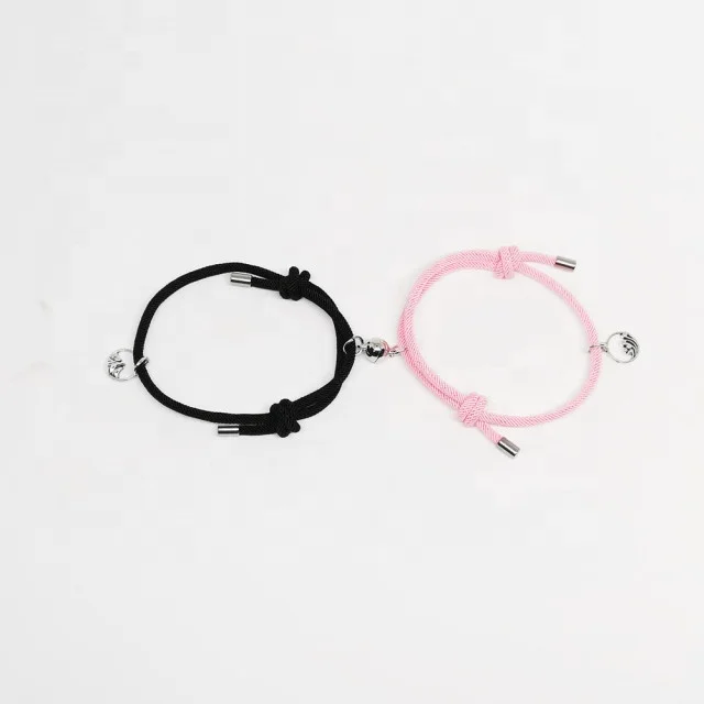 

Magnetic Lovers Bracelet Jewelry Mutual Attraction Cord Weave the Lovers Bracelet his and her adjustable bracelet, Picture shows