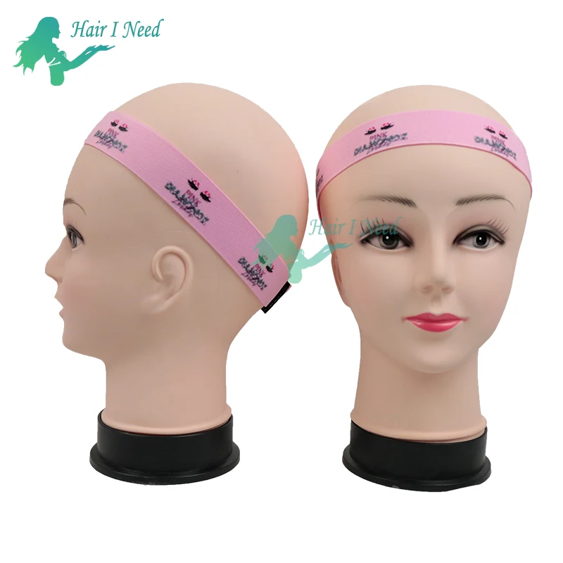 

Free Shipping Custom Logo Wig Melt band Elastic Band Adjustable Strap Hair Wrap, Any color