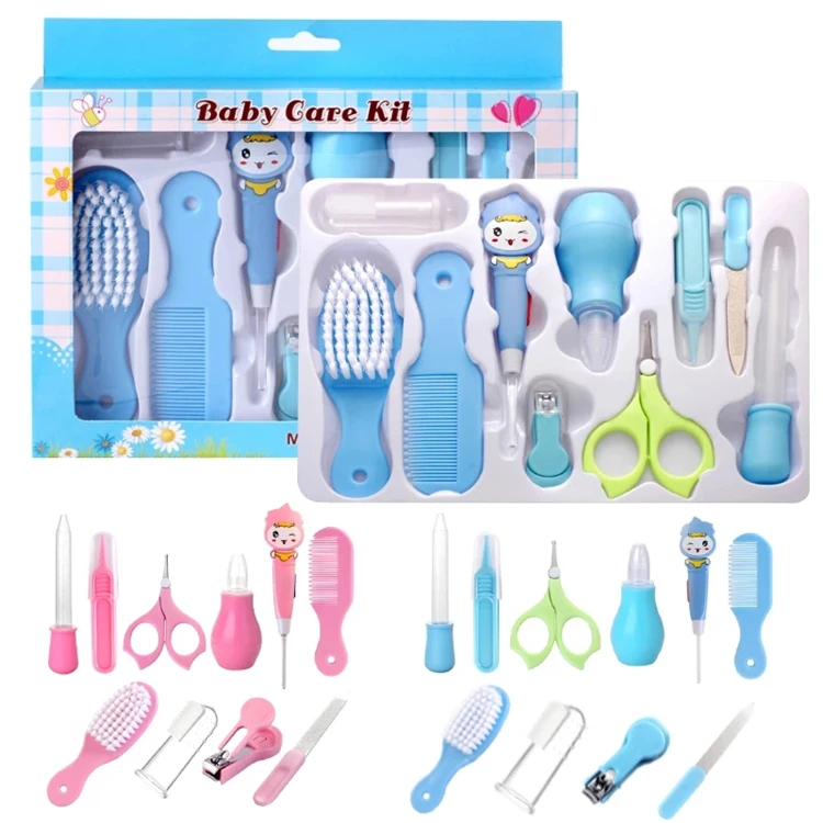 

10Pcs/Set Baby Nail Trimmer Healthcare Kit Health Care Kit Portable Newborn Baby Grooming Kit Nail Clipper Safety Care Set, As pic