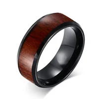 

Koa Wooden Ring Fashion Jewelry Inlay Tungsten Carbide Unisex Wood Rings For Men Women
