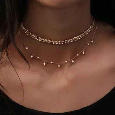 

Vershal Boho Star Pendant Crystal Chain Kolye Bijoux Collares Mujer Gargantilha Collier Femme Necklace For Women, Picture