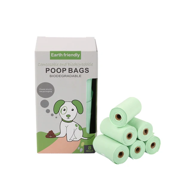 

100% Biodegradable Dog Poop Bag Cornstarch PLA Based Pass EN13432/ASTM Dog Waste Bags, Light green