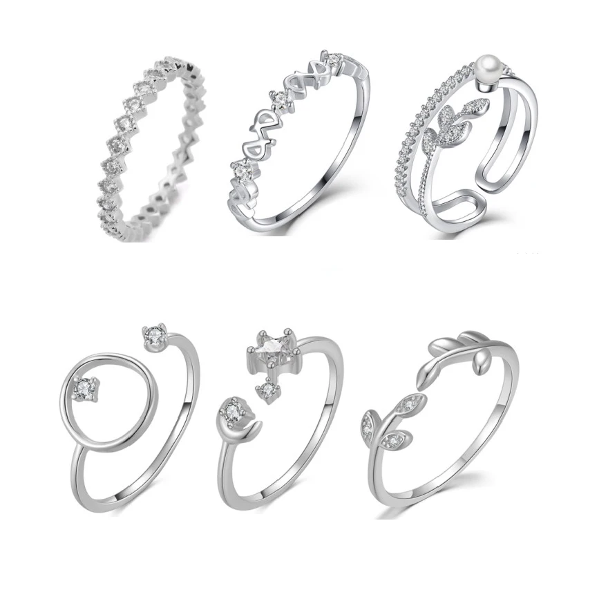 

New Arrival High Quality Wholesale 925 Sterling Silver Rings With Synthetic Cubic Zirconia