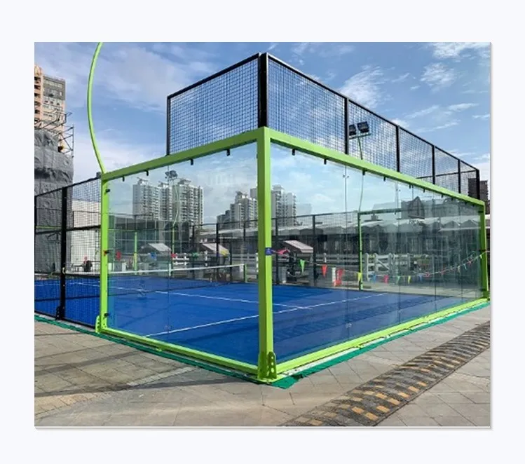 

Outdoor Padel Court 2022 Padel Field Panoramic Paddle Tennis Court Black or Blue or Customized 8pcs 200W Light 200 Square Meters