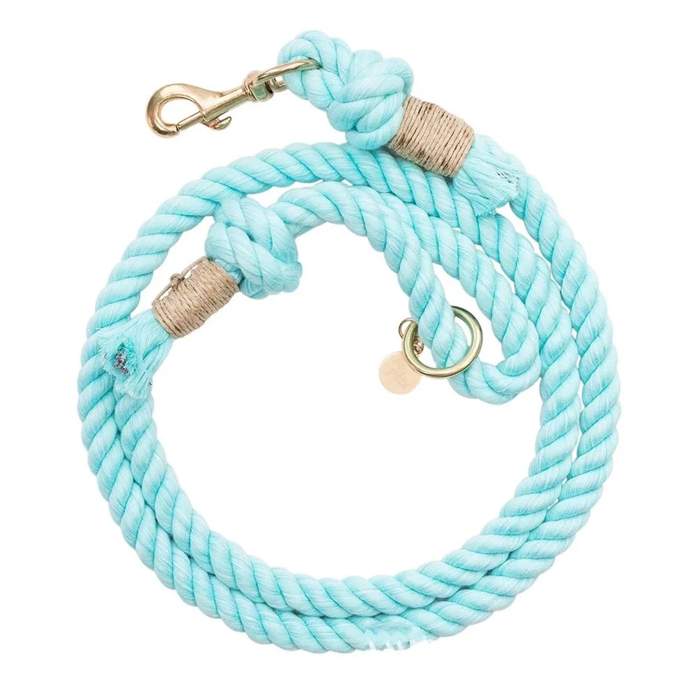 

Durable Dual Rope Dog Leash Braided Pet Dog Cotton Rope Leash and Collar, Custom color