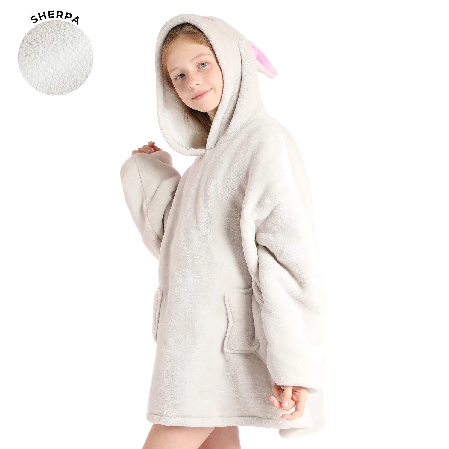 

OA High Quality Soft Comfy Wearable Hoodie Blanket Kids Personalized Custom Design Oversized Warmer