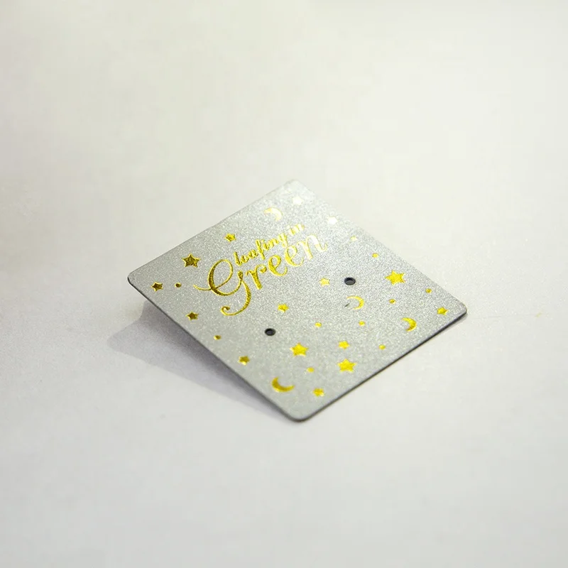 

Custom Golden Stamping Logo Print Black PVC Earring Card , Jewelry Display Card