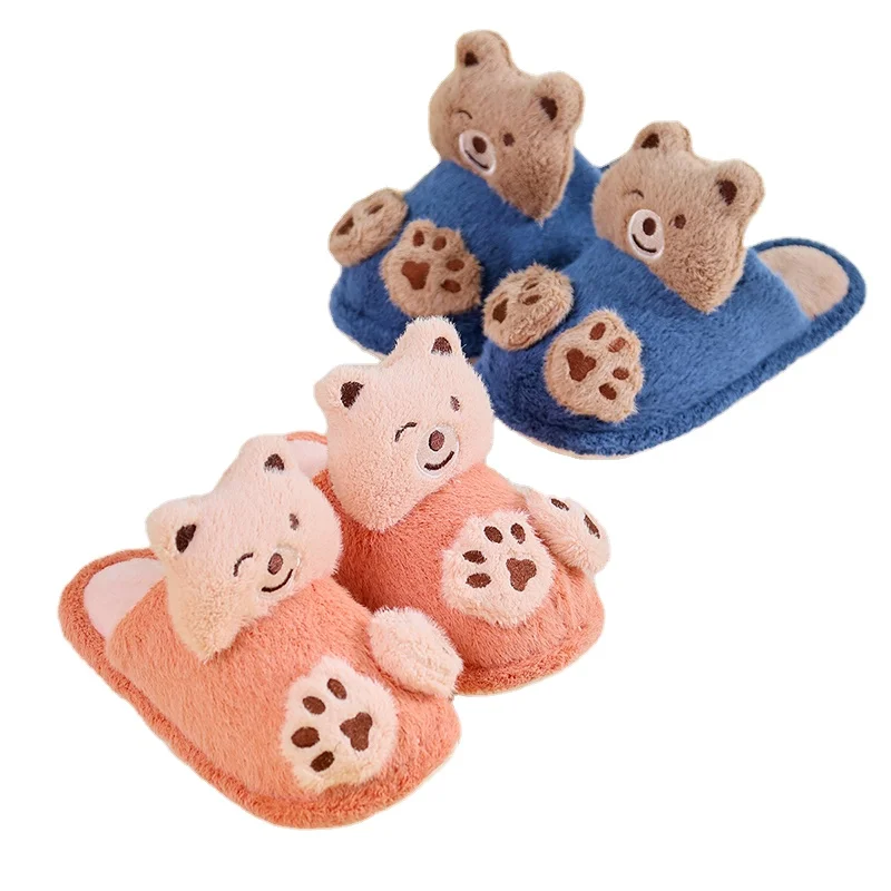 

Factory Directly Wholesale Super Fluffy Slippers Winter Women's Slippers, Solid color