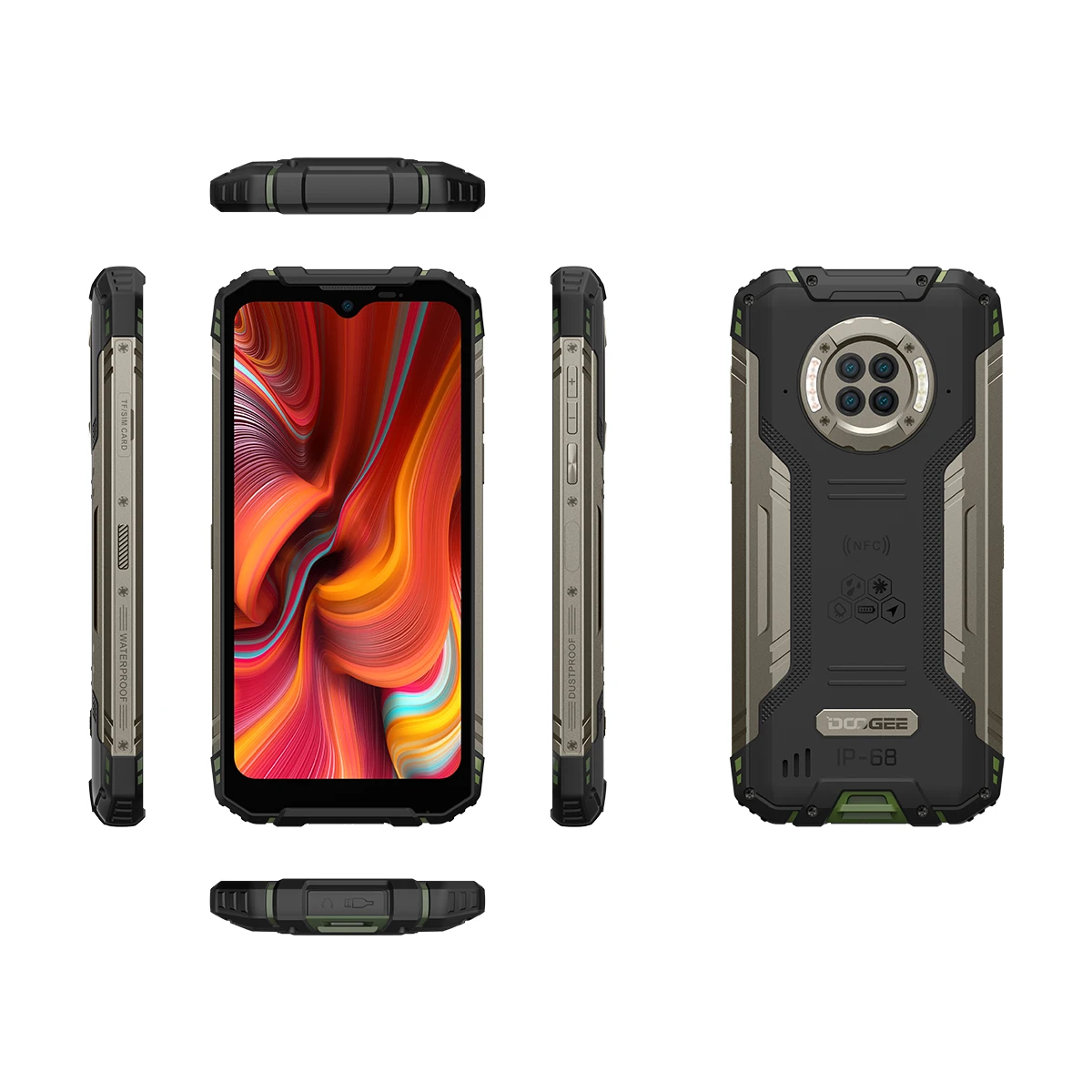 

Original DOOGEE S96 Pro Waterproof Rugged Phone 6350mAh Android 10.0 Cell Phone with Side Fingerprint Identification OTG NFC