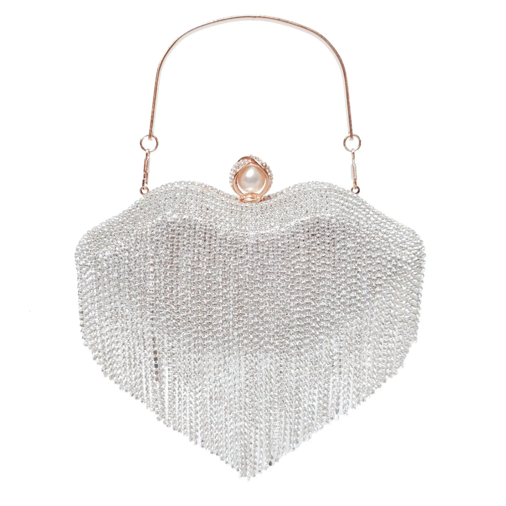 

Hot Sale Purse Shiny Shape Handbags Purses Tassel Women Ladies Evening Bags Rhinestone Clutch Crystal Make up Bag