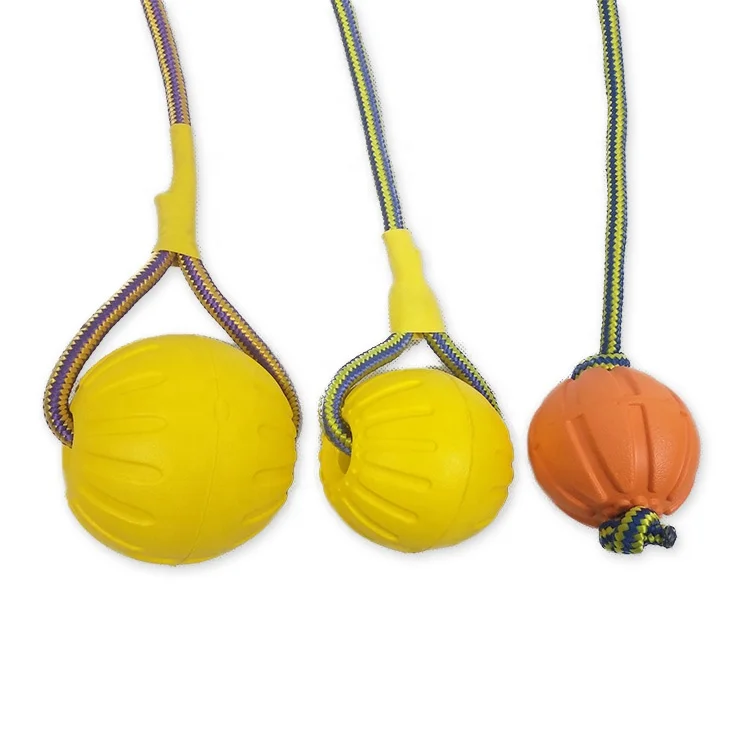 

Wholesale Pet Training Toy Pet Chew Toy Ball With Rope Dog Toy, Yellow