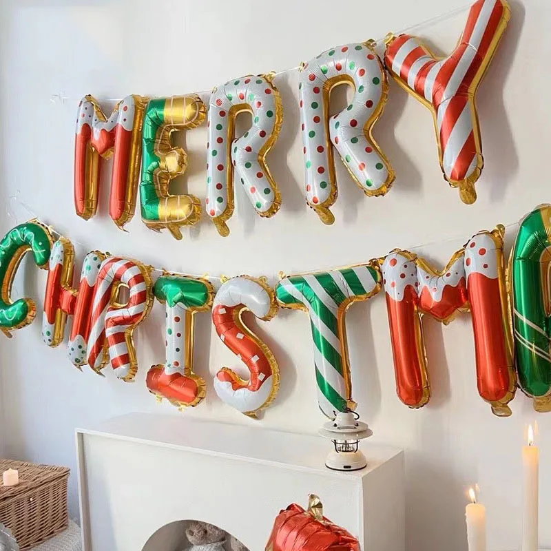 

New 16 Inch Merry Christmas Balloons New Year Party Decorations Christmas Letter Aluminum Film Balloon Christmas Foil Balloon