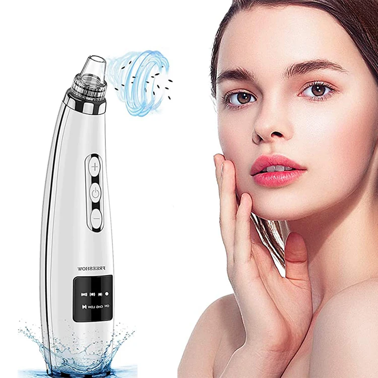 

5 In 1 Facial Pore Deep Cleaning Nose Pore Cleaner Rechargeable Blackhead Remover Blackhead Vacuum, White