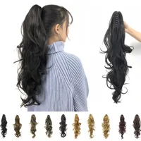 

The new european and American wigs Synthetic Claw clip hair have long curly hair claws and big loose wavy pony tails