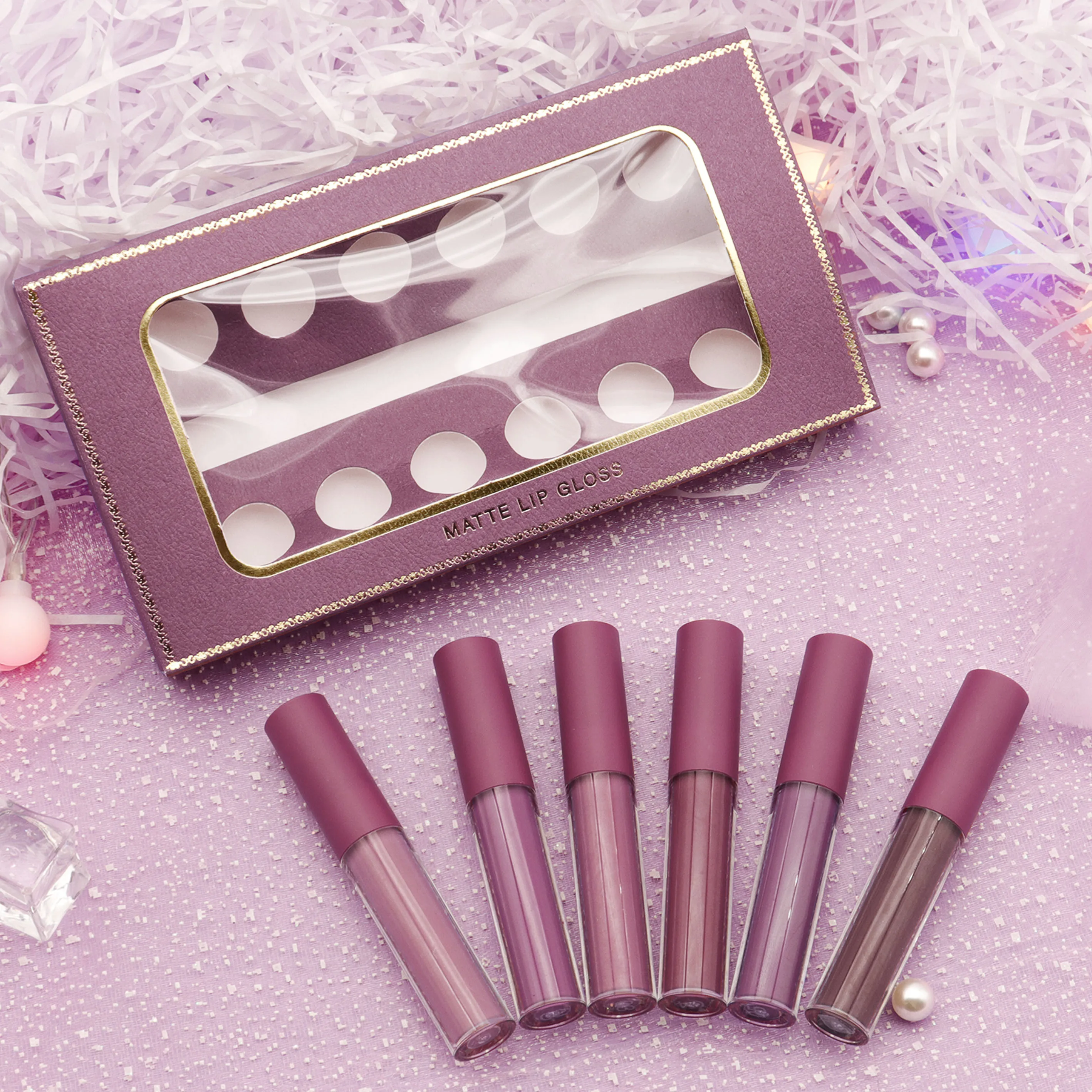 

Private Label Matte Long Wear Liquid Lipstick Lip Makeup No Logo Lipstick Vegan Set