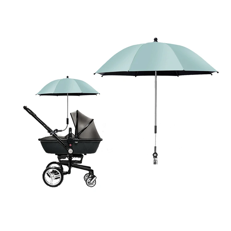 

Wholesale high quality UV silver coating clip stroller parasol clamp baby umbrella custom logo, Customized color