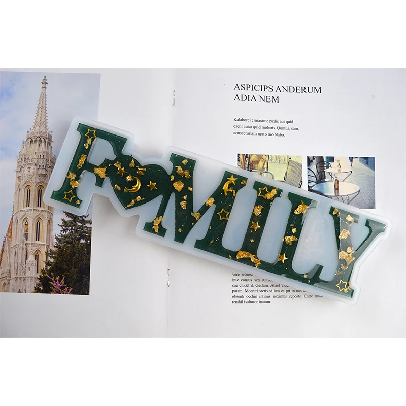 

DIY Reverse Letter Silicone Mold Family Dry Flower Handmade Epoxy Resin Silicone Letter Mold Personalized Decoration