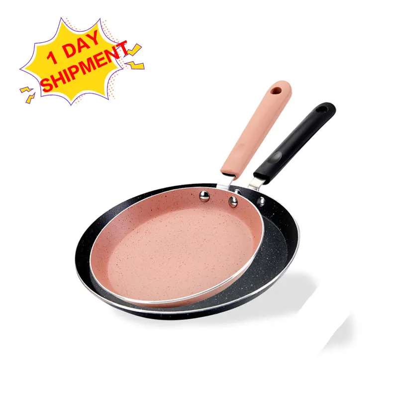 

3 Set Nordic Small Easy To Clean Non Stick Cast Iron Aluminum Kitchen Cooking Pots Cookware Egg Frying Pan, Customized color