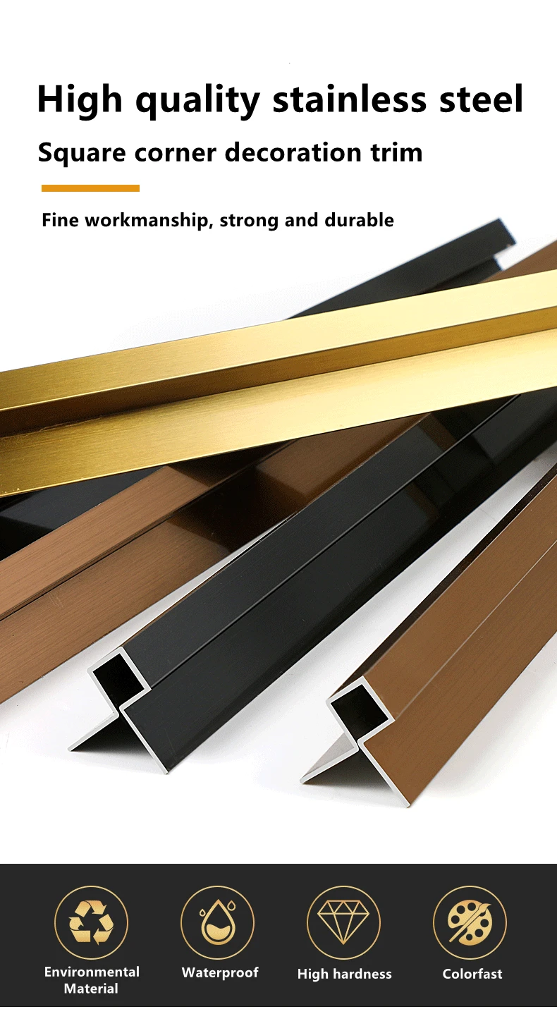 High Quality Ss Ceramic Tile Edge Trim Stainless Steel For Wall Decoration Corner details