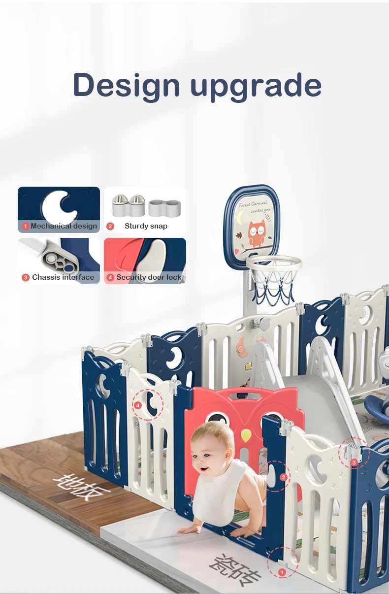 Hot Selling Custom Indoor Playyard Luxury Children Cheap Play Yard Kids Portable Foldable Fence Plastic Baby Safety Playpen factory