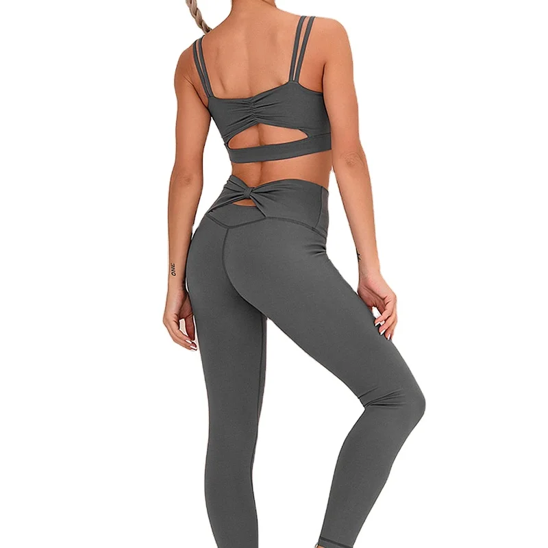 

New Design Butterfly Pants Women Gym Suit Sport Bra Tops Yoga Leggings Set Two Pieces Ladies Workout Fitness Wear