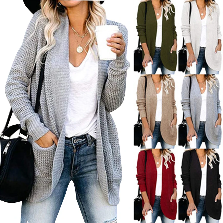 

long sleeve sweater without hood ripped v neck women sweaters 2021 cardigan sweater for women, Mix color is available