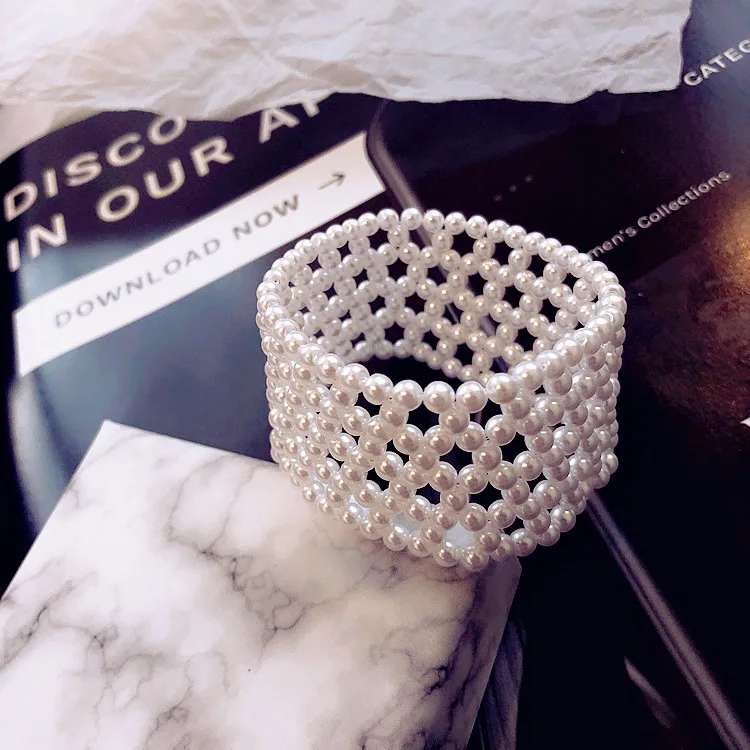 

Sample Free Pearl Braided Bracelet Charming Stretch Bracelet Custom