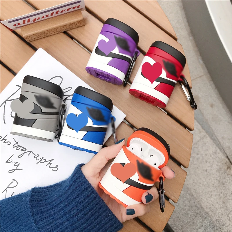 

2021 new design earphone accessories shoe for airpod case silicone protective sleeve case for air pods 1 2