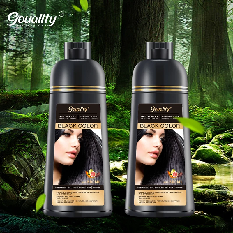 

MOQ 1pc Organic Natural Black Hair Dye Shampoo For Women Covering Gray Hair