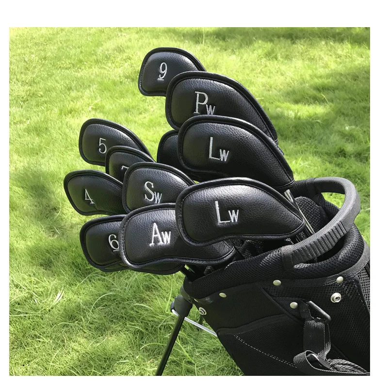 

Golf 12pcs Thick Synthetic Leather Golf Iron Head Covers Set Headcover, Match the pantone color card