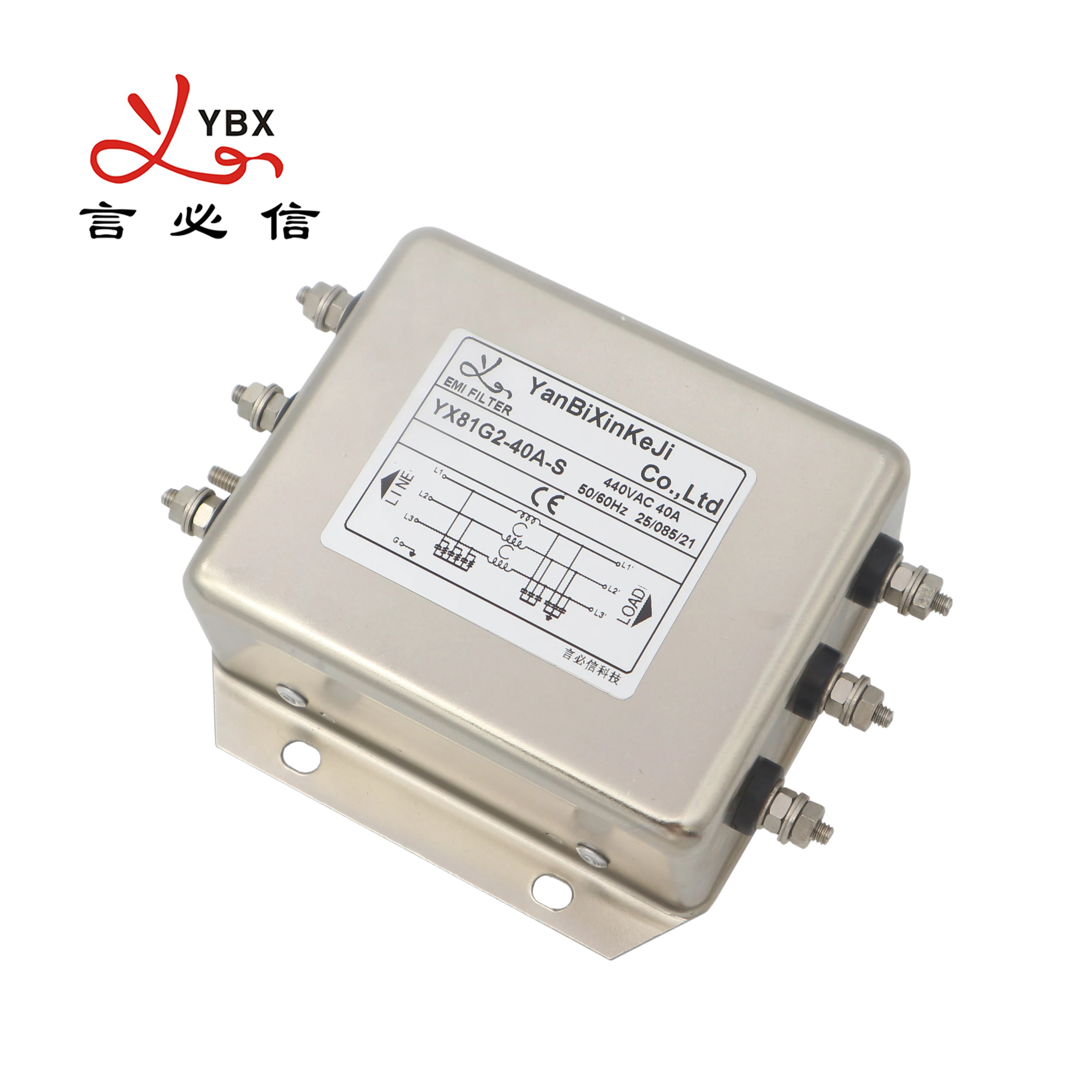 言必信制造商yx84g3三相高衰减emi emc滤波器用于工业设备