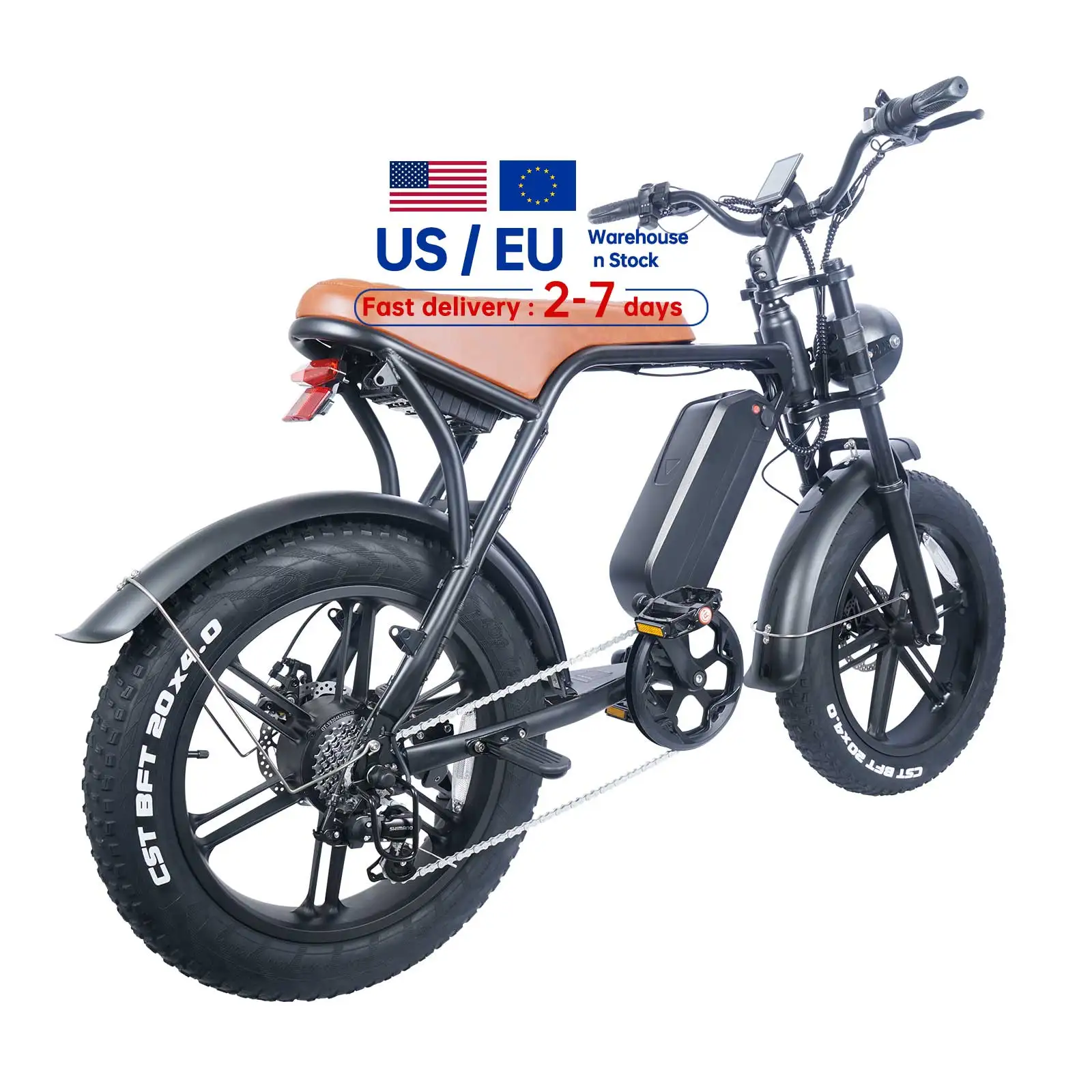 

48v 15ah Fat Tire E-bikes Ouxi V8 Fatbike 250w 750w Ebike 20inches Electric Off Road Bike Stock In EU UK USA AU Warehouse