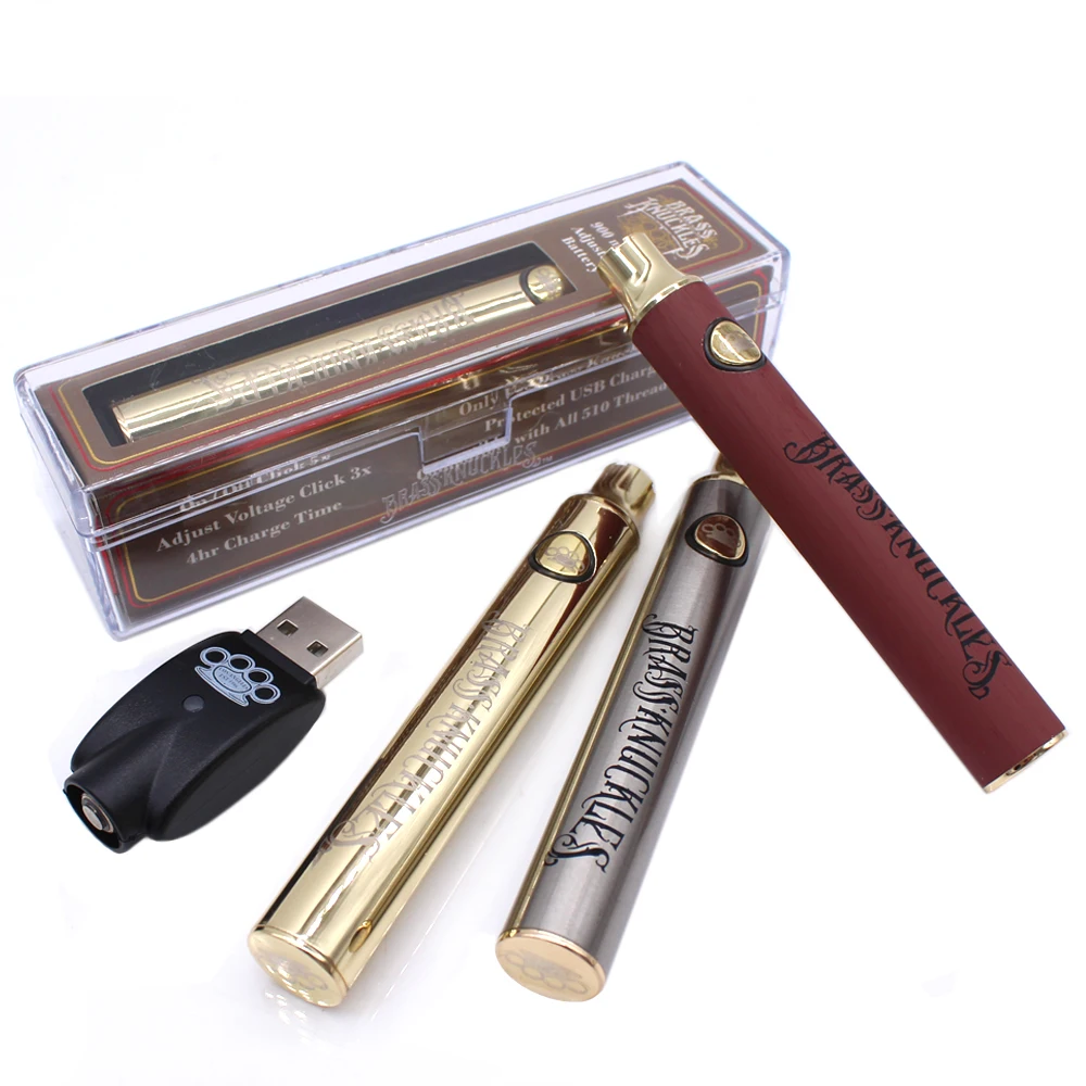 
Best Price CBD Vape Pen Brass Kunckless BK Battery 900mAh/650mAh Variable Voltage with Gift Box Packing 