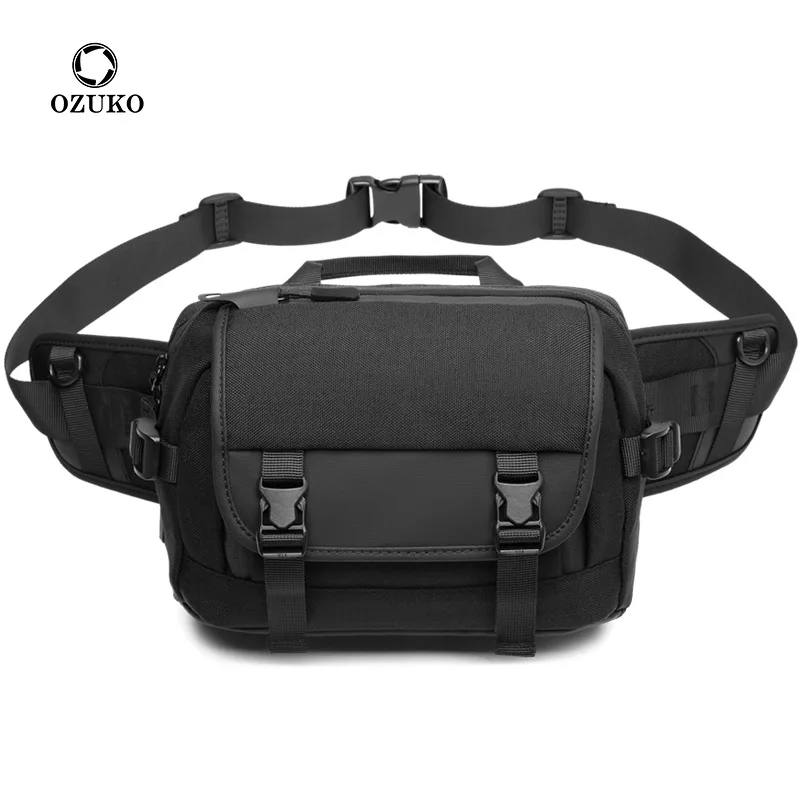 

Ozuko 9451 Sling Bag Crossbody for Men Shoulder Waterproof Belt Designers Fanny Pack Running Sports Waist Bag for Men