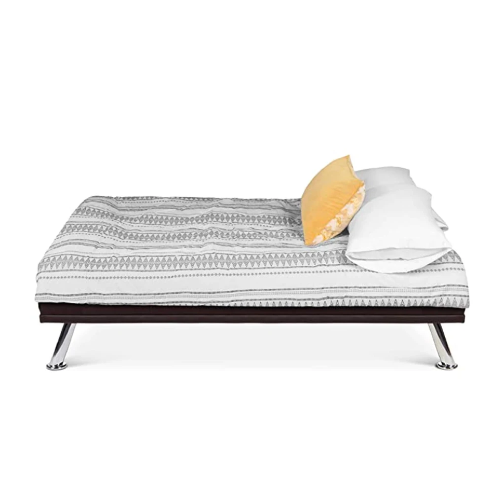 Cup Holders Convertible Futon Tufted Split Back Sofa Bed Foldable Metal Frame Massage for Living Room factory