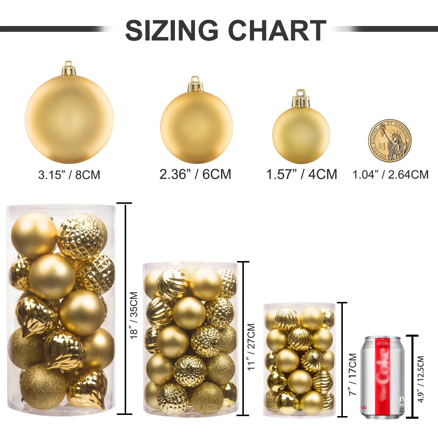 Cheap In Stock Outdoor Decorative Christmas Hanging Balls Bauble 6cm