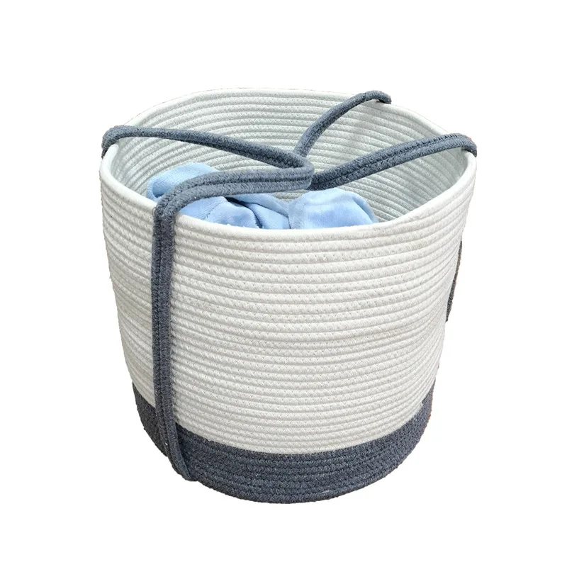 

Rope Nursery Storage Bin for 100% Cotton Canvas Portable Diaper Storage Basket For Changing Baby Diaper Caddy Organizer