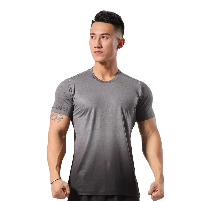 

Four Way Stretch T-Shirt Sports Top Exercise Gradient Regular Fit Jogger Man Tech Shirts Quick Dry Shirts, Customized color