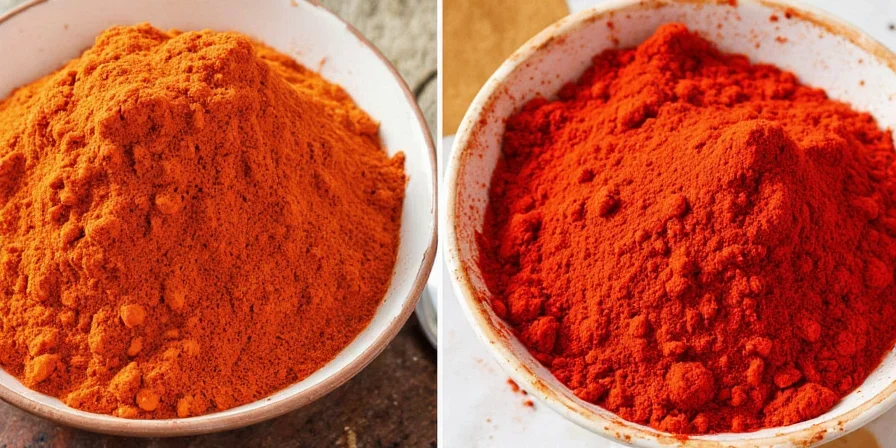 Row of spices: chili powder, cayenne, smoked paprika, etc.