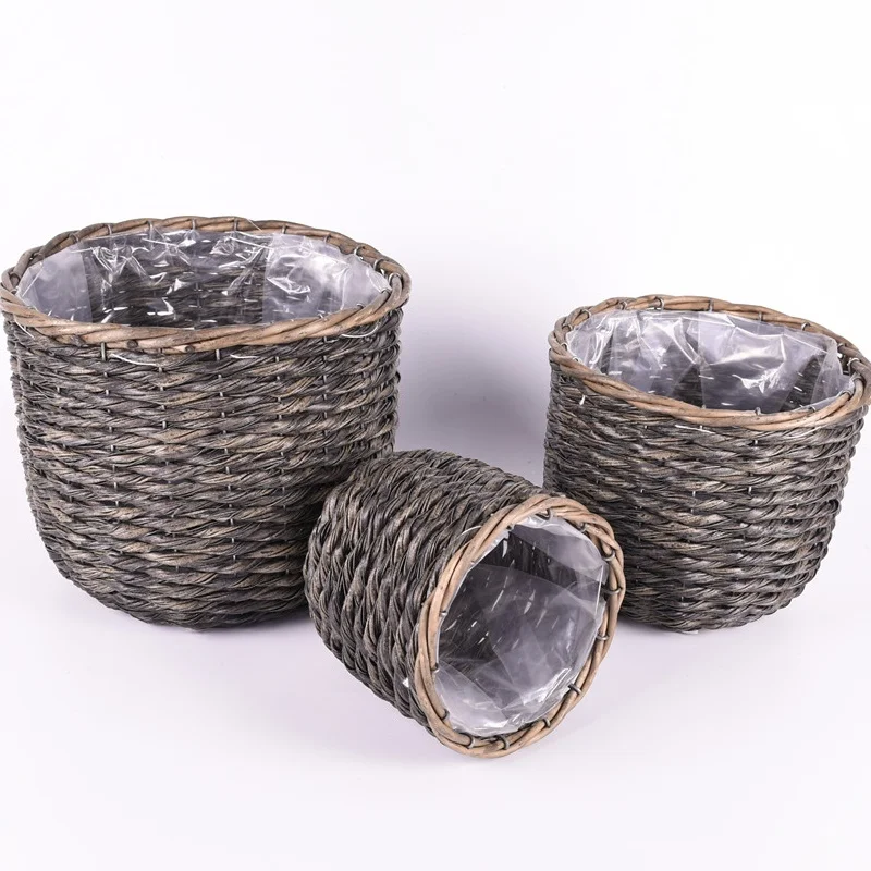 

Factory supply handmade decorative willow home bulk indoor wholesale rustic garden pots planter flower pot, Natural