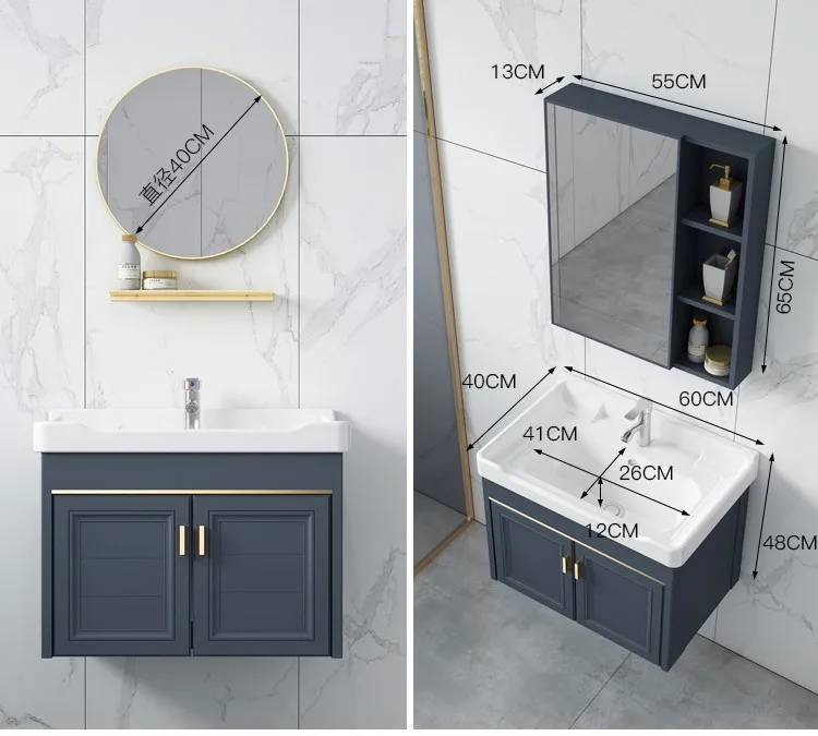 JOININ modern design aluminum bathroom Modern Design Bathroom Sink Cabinets furniture with mirror