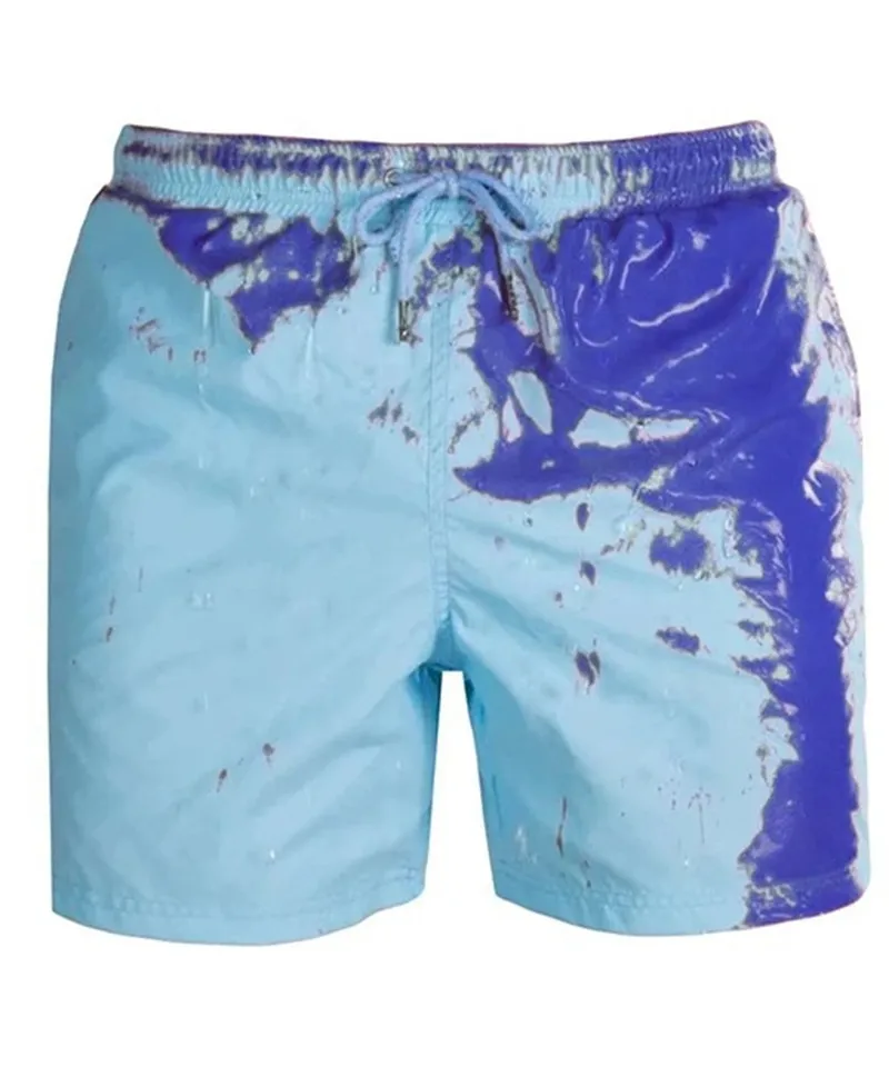 

Mens Magical Color Changing Beach Pants Summer Quick Dry Temperature Sensitive Beach Swim Shorts, Option as photo