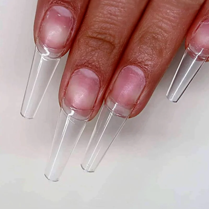 

500Pcs French Short False Nails Acrylic Half Tips Clear Tip UV Gel Salon Ballerina XL Coffin Nail Tips