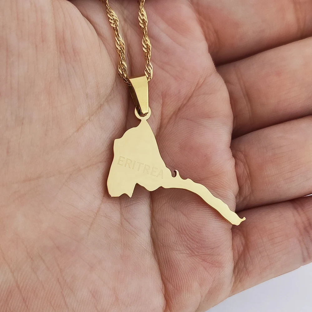 

Eritrean Necklace Collier En Acier Inoxydable Eritrean Map Necklace Collier Personnaliser Eritrea Map Jewelry