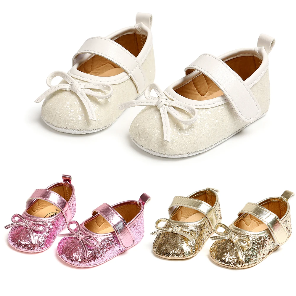 

New fashion Flash Pu gold beautiful princess dress baby girl shoes, 3 colors