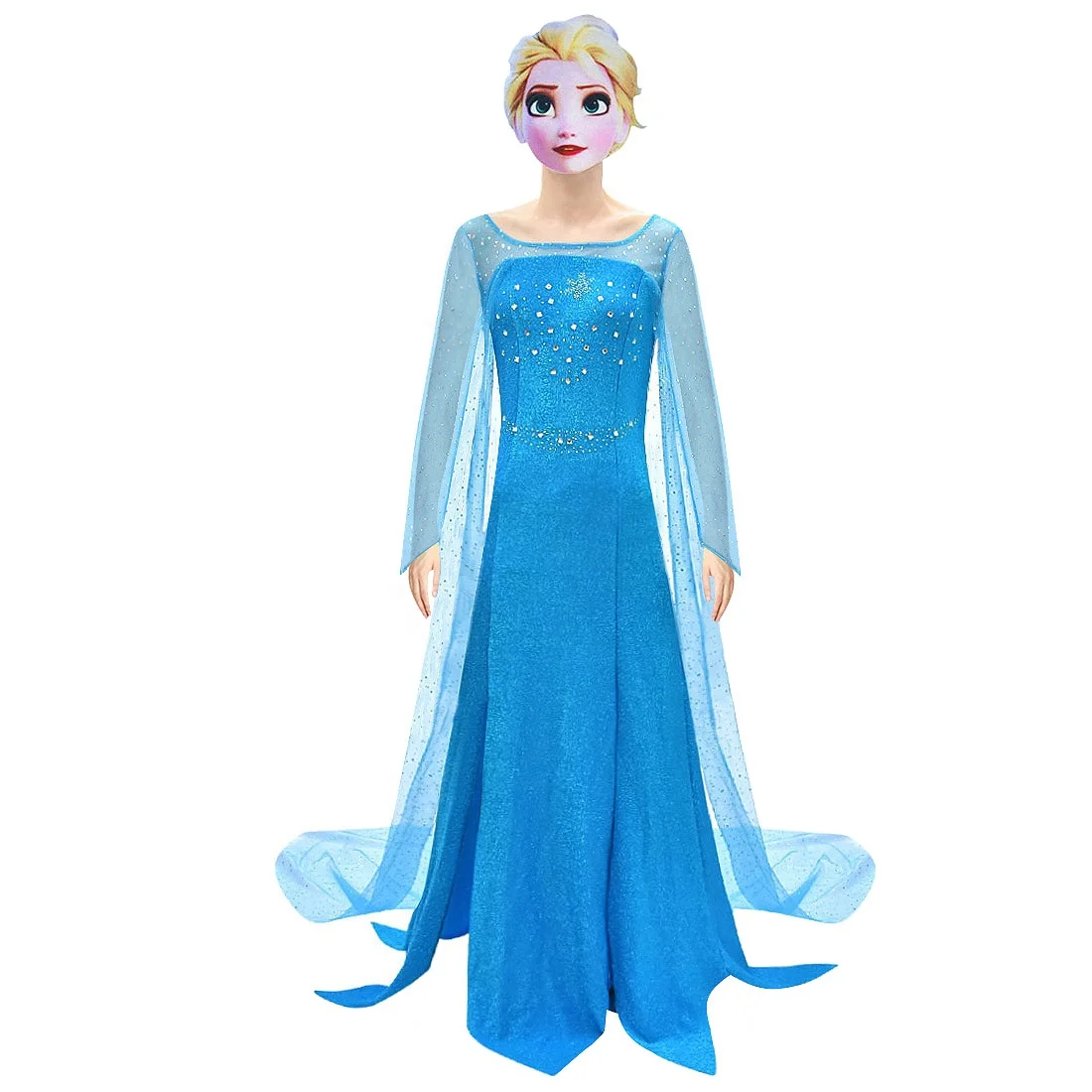 

Newest Model Adult Cosplay Costume Snow Queen Elsa Role Play Princess Dress for Women